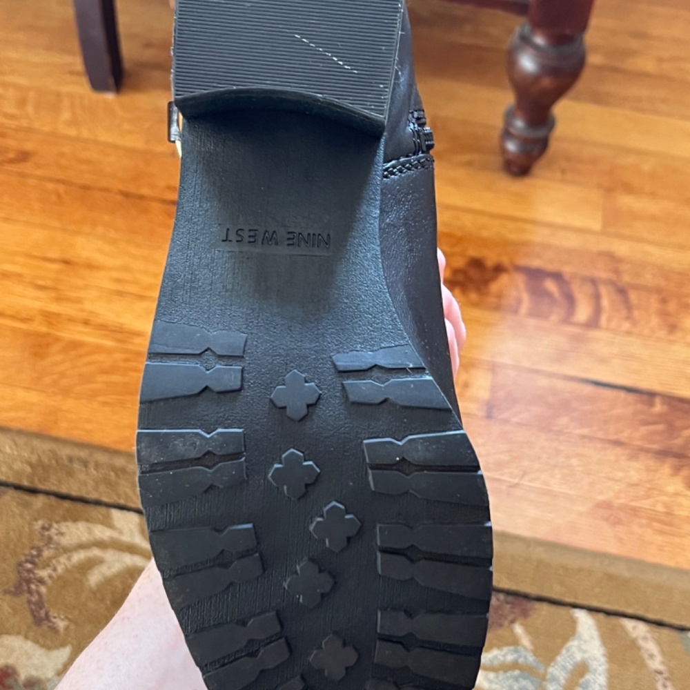 Nine West Leather Boots with gold accents - Picture 3 of 8